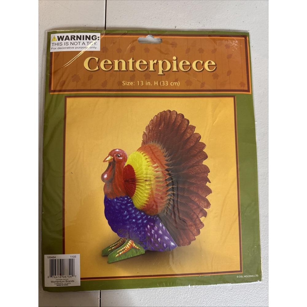 Honeycomb Thanksgiving Turkey Centerpiece - 13" -‎ Autumn Table Decor